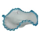 Fenton Aqua Crest Milk Glass Bowl