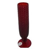 Ruby Red Hobnail Glass Bud Vase