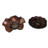 Pair of Carnival Glass Ruffled Bowls