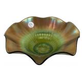 Carnival Glass Ruffled Edge Bowl