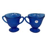 Cobalt Blue Depression Glass Cream/Sugar