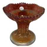 Marigold Carnival Glass Compote