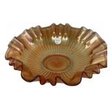 Carnival Glass Ruffled Edge Bowl