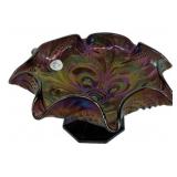 Carnival Glass Ruffled Edge Bowl