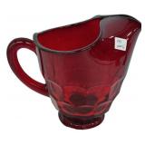 Ruby Red Glass Georgian Pattern Pitcher