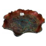 Carnival Glass Grape & Leaves Bowl