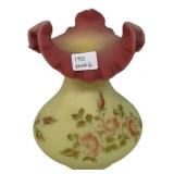 Fenton Burmese Glass Ruffled Vase
