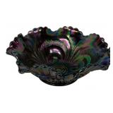 Carnival Glass Ruffled Edge Bowl
