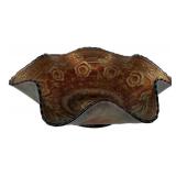 Carnival Glass Ruffled Edge Bowl