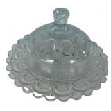 Pressed Glass Covered Butter Dish