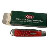 Case 6254 SS Dark Red Trapper Folding Knife