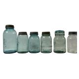 Pint & Quart canning jars: Atlas E-Z seal, glass t