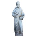 Cast Stone St. Francis of Assisi Figure, 23' T