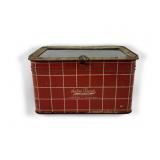 Store tin - 'Satin Finish' container, glass top,