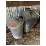 Two garbage cans