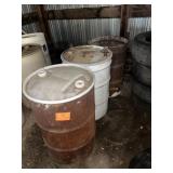 5 metal barrels