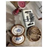 Massager, basket, pictures, candle holder,