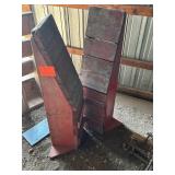 Red wooden car ramps