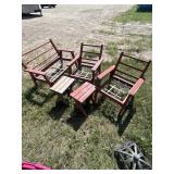 Wood patio set