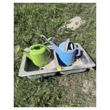 Sink, watering cans