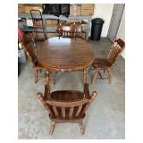 Dining table and 4 chairs.