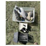 Bug zapper, hand spreader, decoys