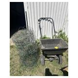 Lawn spreader, garden fence