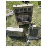Two electric one propane heater