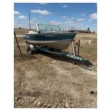 1988 Lund 17' 90 hp motor EZ loader trailer