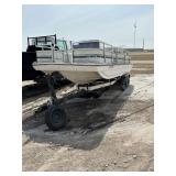 20 ft Hurricane Deck Boat, tandem roller trailer
