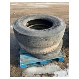 3) 295/75R22.5 tires