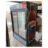 Sliding door beverage fridge