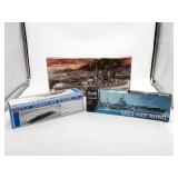 Battleship/Destroyer Models + Display Case