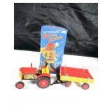 Wind-Up Tin Toy Space Captain + Tractor