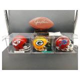 NFL Signed Football Mini Helmets Jim Brown COA Lot