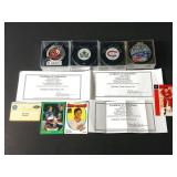 Detroit Red Wings Signed Pucks Legends COA
