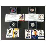 NHL Hockey Legends Signed Pucks COA