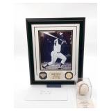 Hank Aaron Signed Ball Game Used Bat Lot COA /300