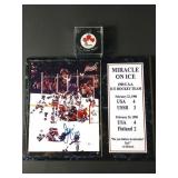Miracle On Ice Signed Plaque Team Canada Puck