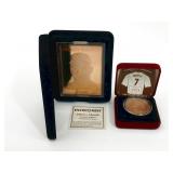 Mickey Mantle Bronze Medallion/Card Lot