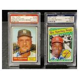 Lou Brock + John Blanchard Autographed Cards/PSA
