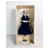 Franklin Mint Princess Grace Doll Navy Blue Dress