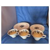 Wedgewood Pembroke T428 lot - 3 cups, 5 saucers,
