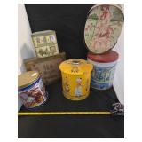 Lot of 6 assorted Tins