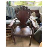 Vintage wooden chair eagle/dragon design