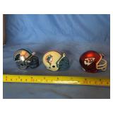 3 Riddell Mini Football Helmets - Carolina