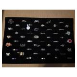 50 rings, mostly bands costume fashion jewelry