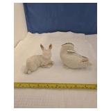 Lenox Rabbit and Duck Figurines