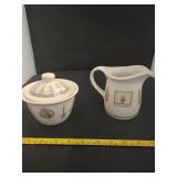 Pfaltzgraff sugar bowl and creamer