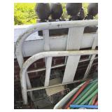 Antique white twin size Metal bed - headboard,